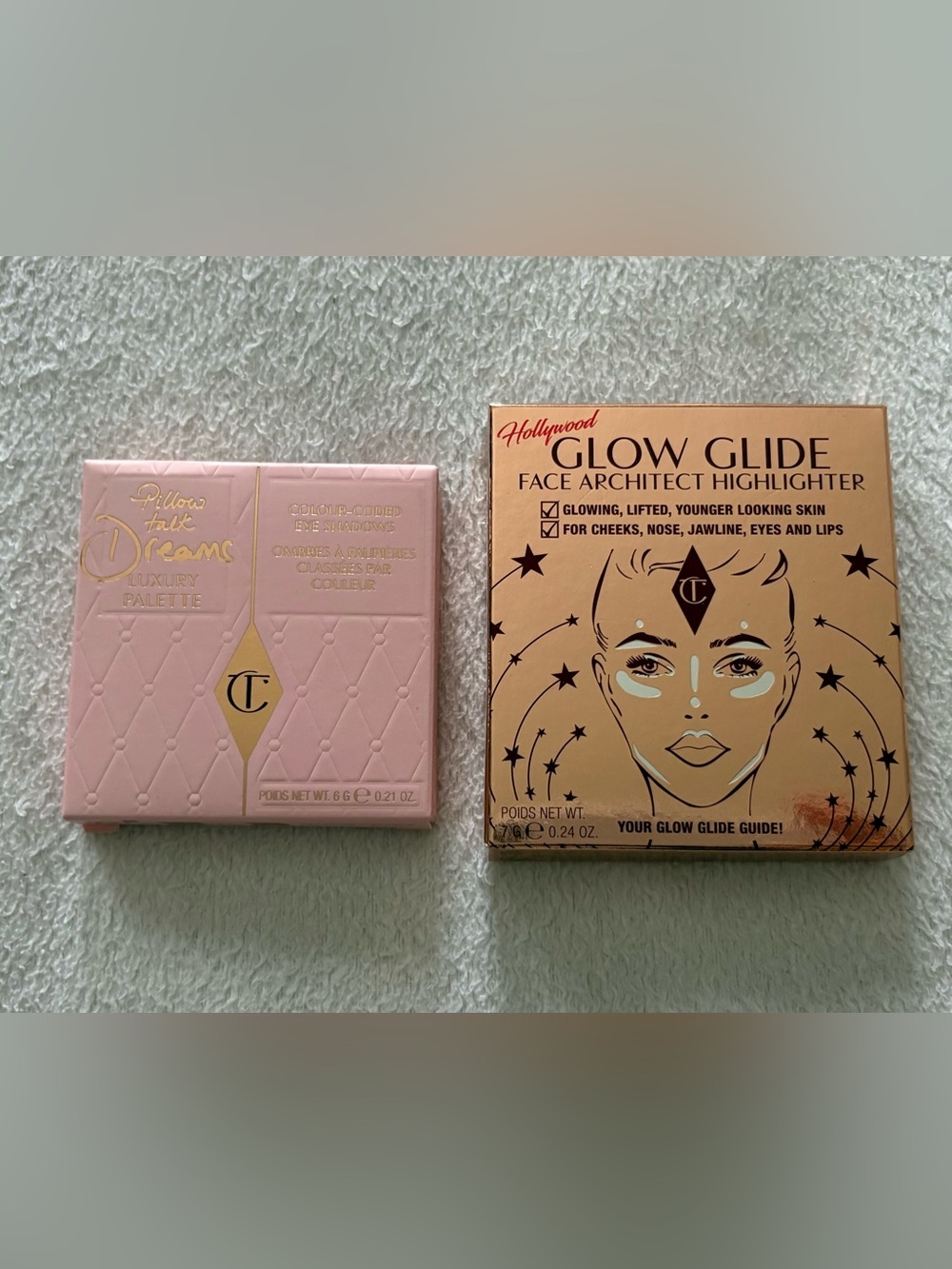 Charlotte Tilbury Pillow Talk Luxury Palette Eye Shadow + Glow Glide Highlighter